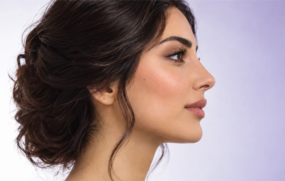 Side profile portrait showing balanced facial proportions